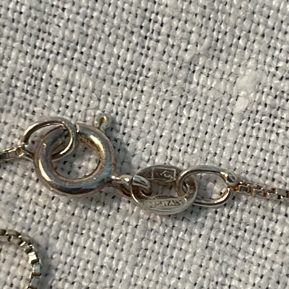 Lavender CZ Heart Set in 925 Silver Chain is 925 Italian Silver - Picture 4 of 4